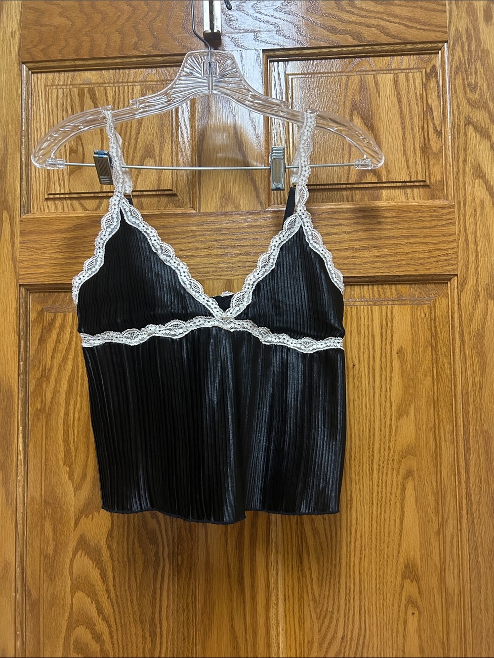 Black white Lace-Trim Lingerie set (top & bottom) - Women